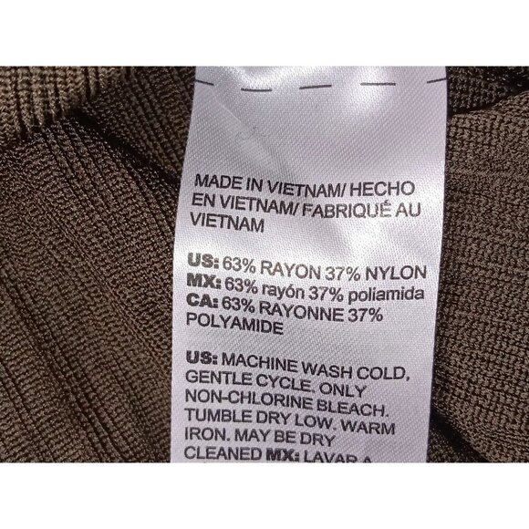 Chico's Cardigan Sweater Olive Green Ribbed Long Sleeve Button Up - Size L - Picture 11 of 11